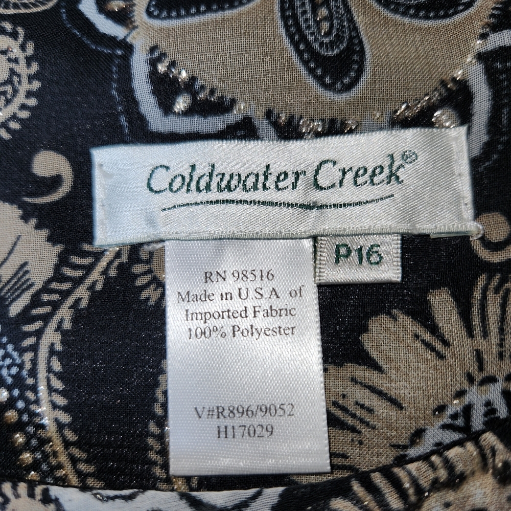Coldwater Creek 2 Piece Floral Paisley Dress with A Sheer Overlay Like New - Picture 9 of 9